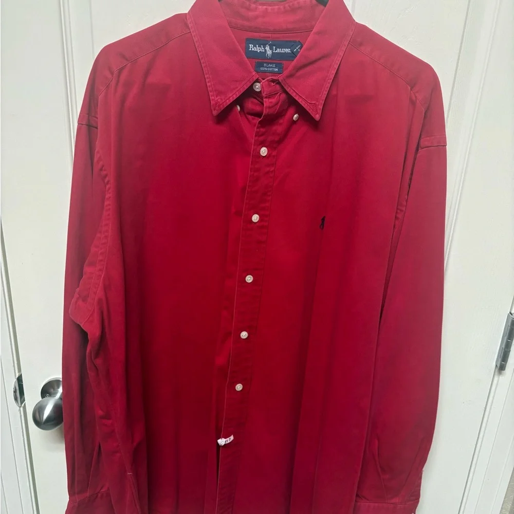 Ralph Lauren Classic Red Button-Down Dress Shirt - Picture 1 of 3